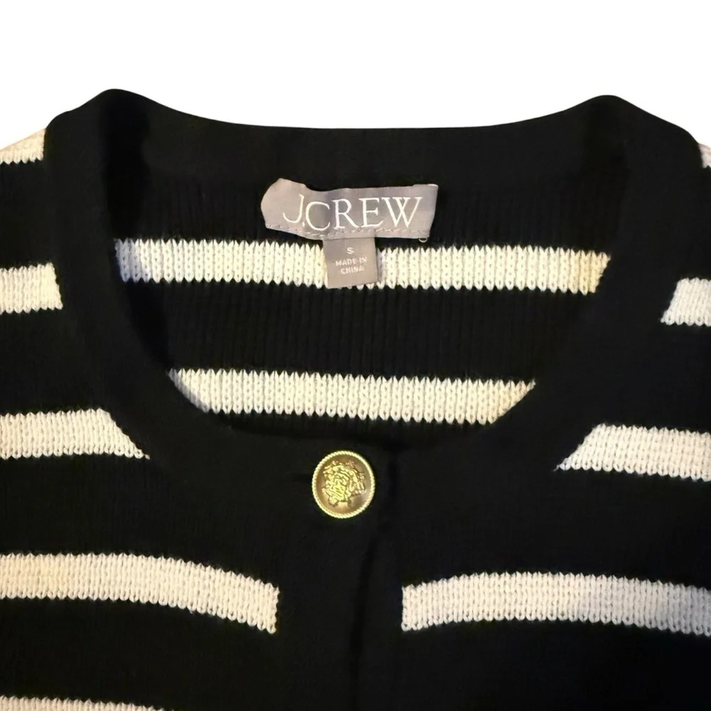J. Crew Black Striped Emilie Sweater Size Small